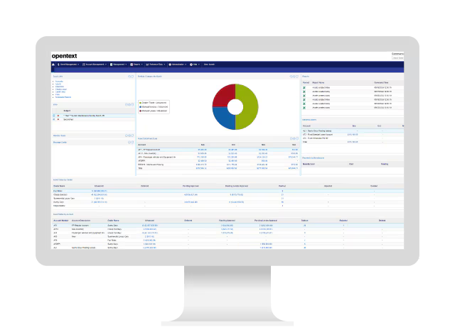 OpenText Financial Hub platform on a computer