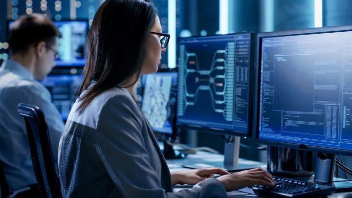 A person looking working on computer